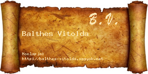 Balthes Vitolda névjegykártya